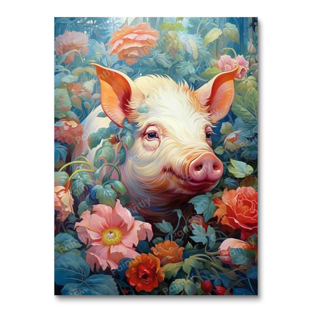 Floral Pig (Diamond Painting)