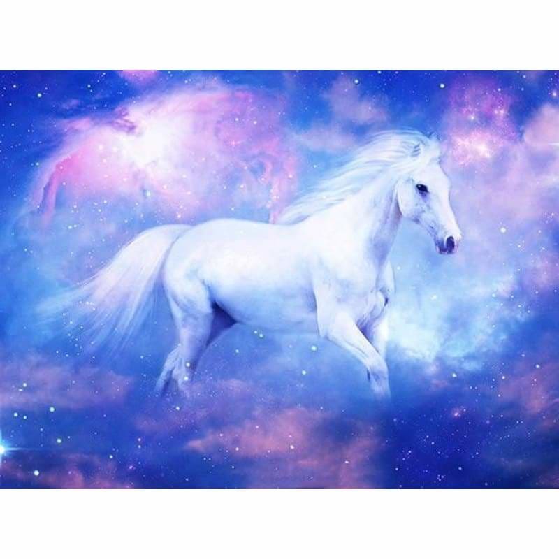 Dream White Horse Pattern Wall Decor Full Drill - 5D Diy