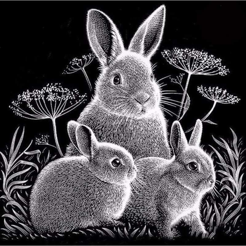 Full Drill - 5D DIY Diamond Painting Kits Black White Cute