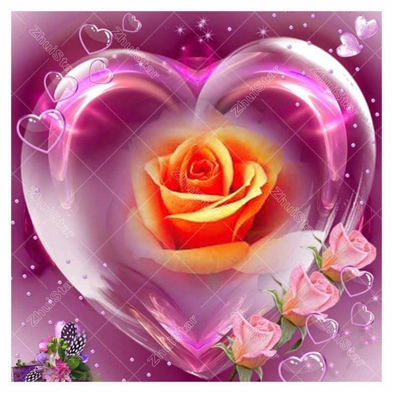 Full Drill - 5D DIY Diamond Painting Kits Heart Rose Love -