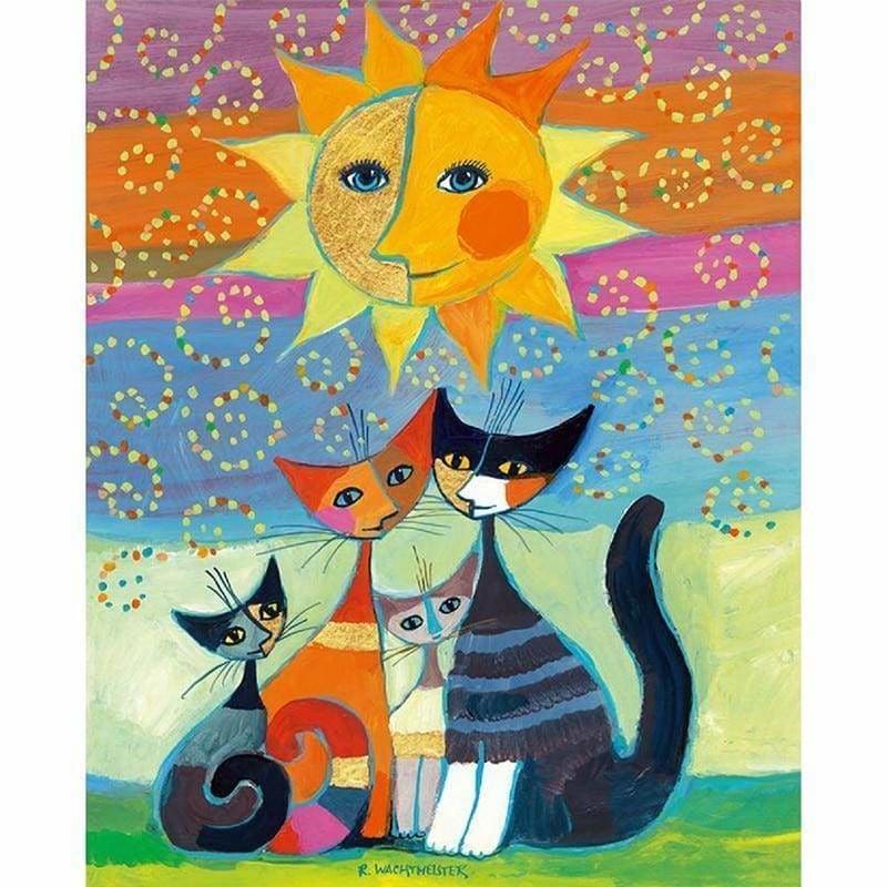 Full Drill - 5D DIY Diamond Painting The cat under the sun