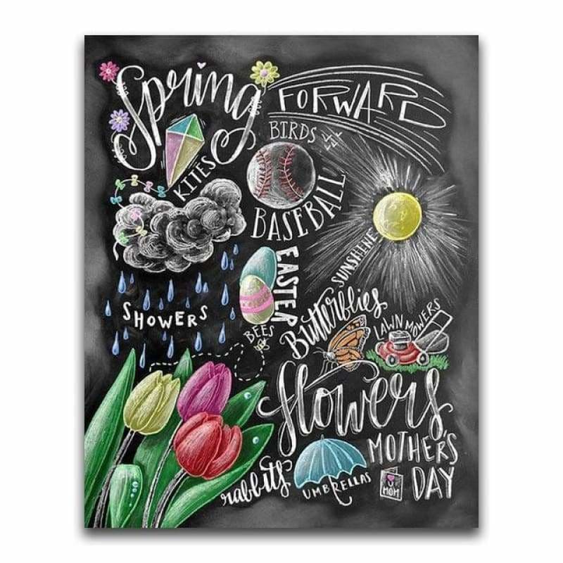 Full Square Diamond Blackboard Flower Full Drill - 5D DIY