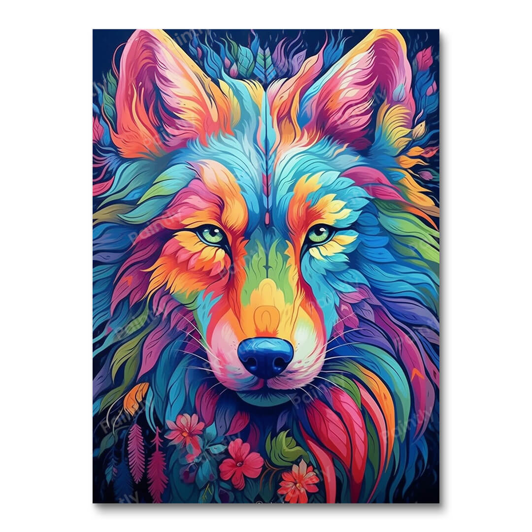 Psychedelic Wolf II (Diamond Painting)