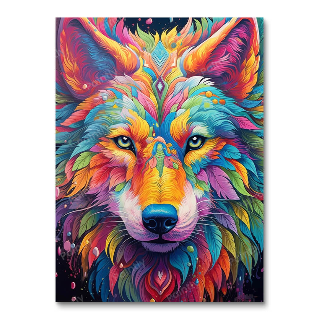 Psychedelic Wolf III (Diamond Painting)