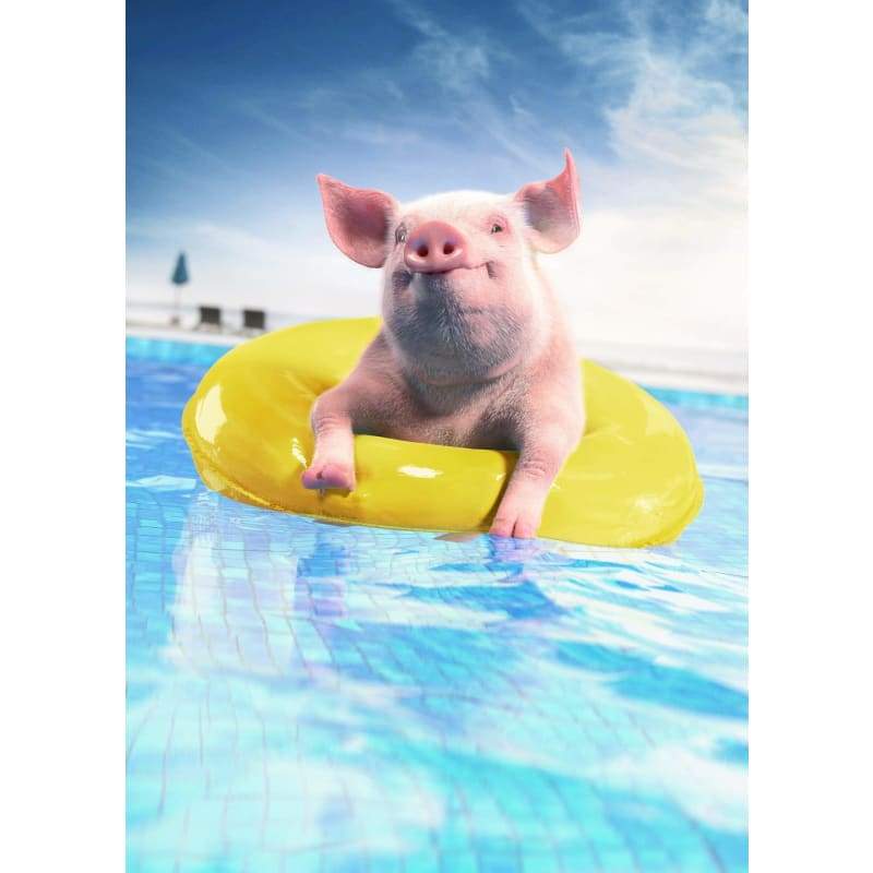 Pig In A Pool - Full Drill Diamond Painting - Special Order