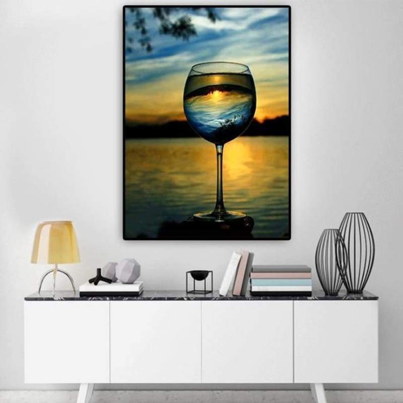 2019 New Hot Sale Glass And Sunset 5d Rhinestone Art VM01501 - NEEDLEWORK KITS