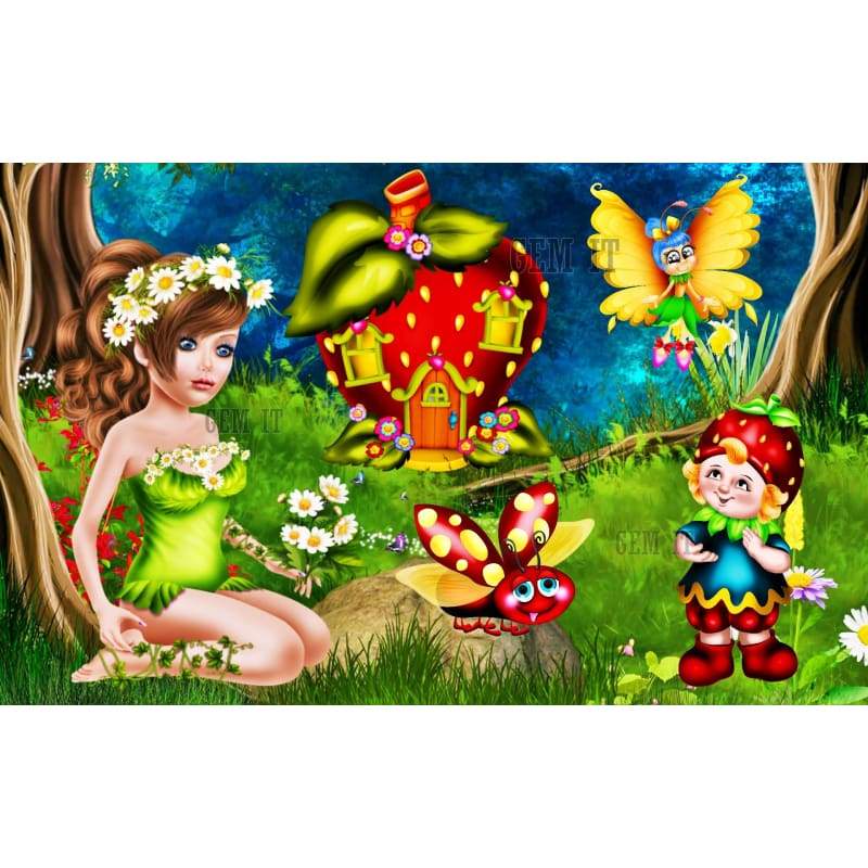 Fairy Strawberry House. Full Drill Diamond Painting - NEEDLEWORK KITS