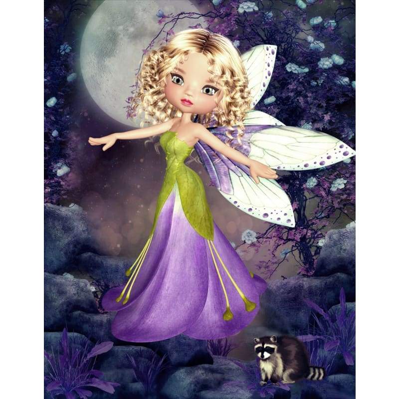 Petal Fairy Purple. Full Drill Diamond Painting - NEEDLEWORK KITS