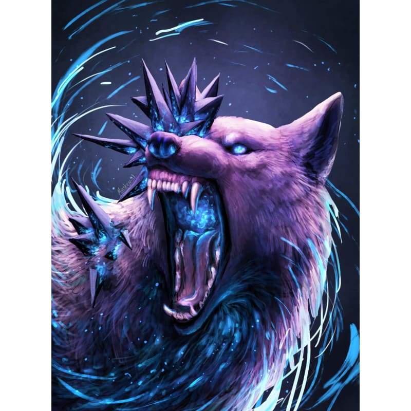 Angry Purple Wolf- Full Drill Diamond Painting - Special