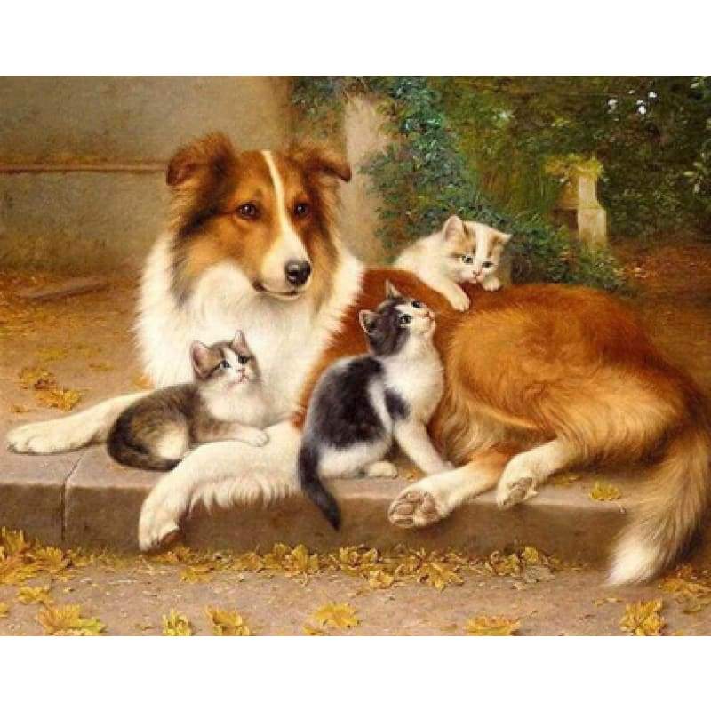 Dog And Cats- Full Drill Diamond Painting - Special Order -