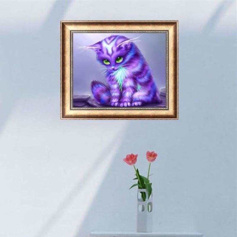 Dream Lavender Little Cat Diy Full Drill - 5D Cross Stitch