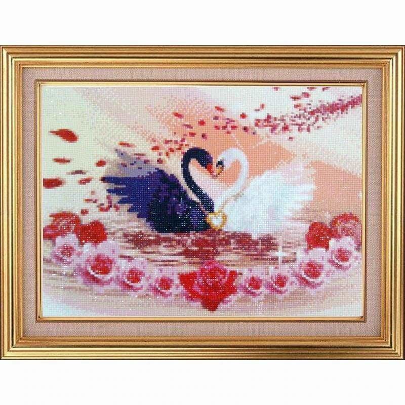 Dream Swans Love Pattern Wall Decor Full Drill - 5D Diy