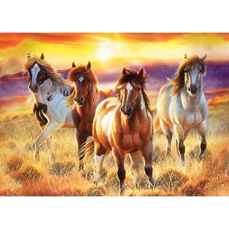 Four Horses- Full Drill Diamond Painting - Special Order -