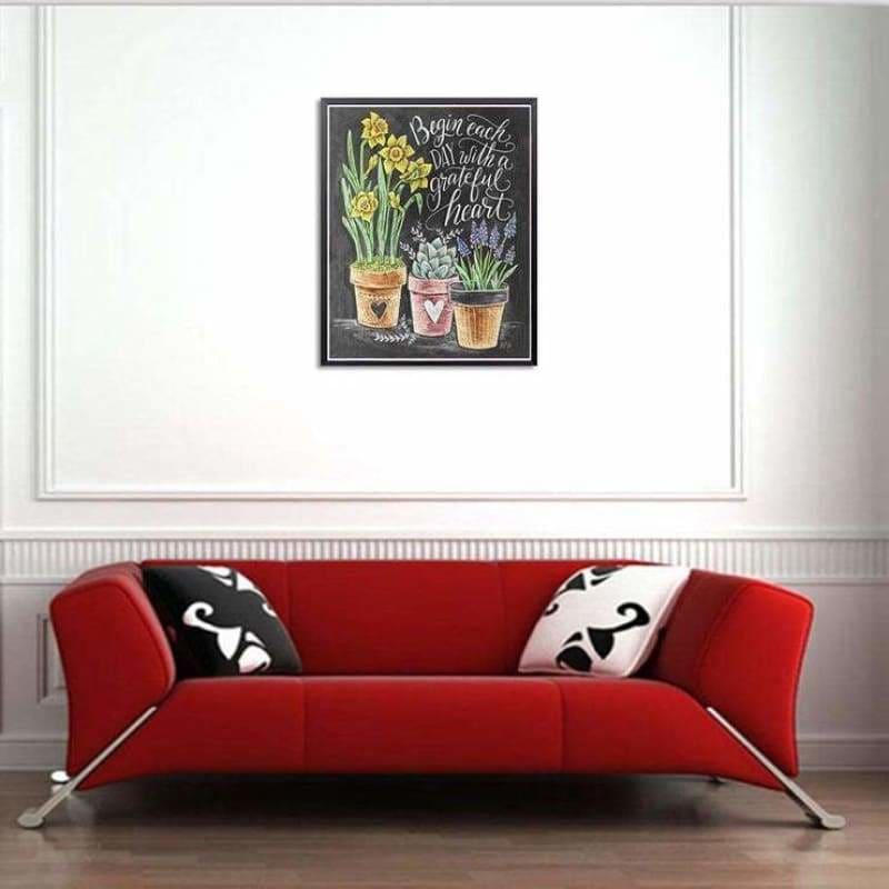Full Drill - 5D Diamond Painting Kits Blackboard Pottings -