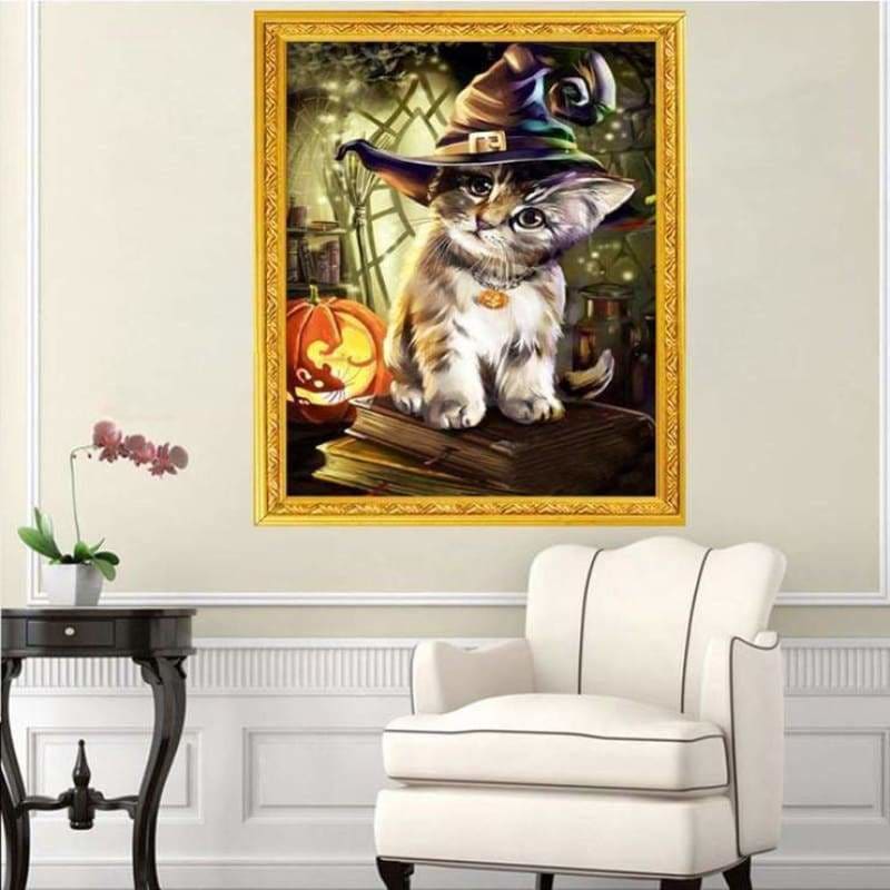 Full Drill - 5D Diamond Painting Kits Curious Cat Wears
