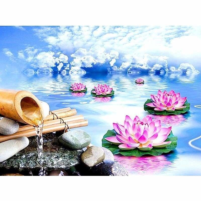 Full Drill - 5D Diamond Painting Kits Lotus Floating on the