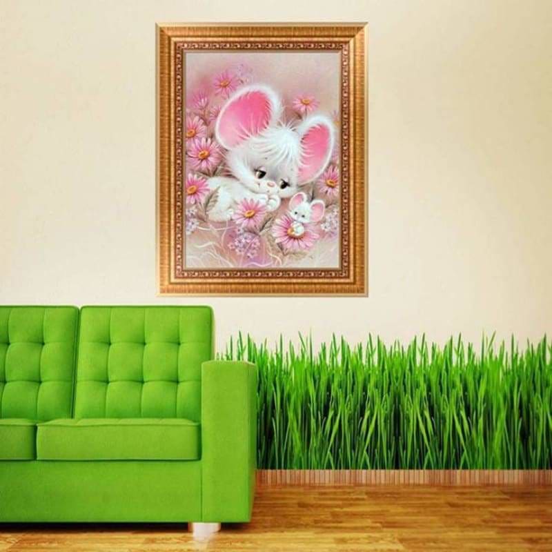 Full Drill - 5D Diamond Painting Kits Pink Farm Animal