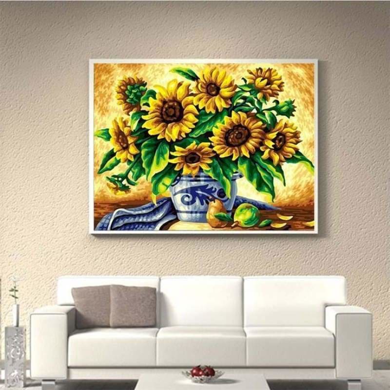 Full Drill - 5D Diamond Painting Kits Visional Sunflower in