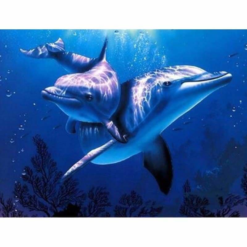 Full Drill - 5D DIY Diamond Painting Cute Dolphins in the
