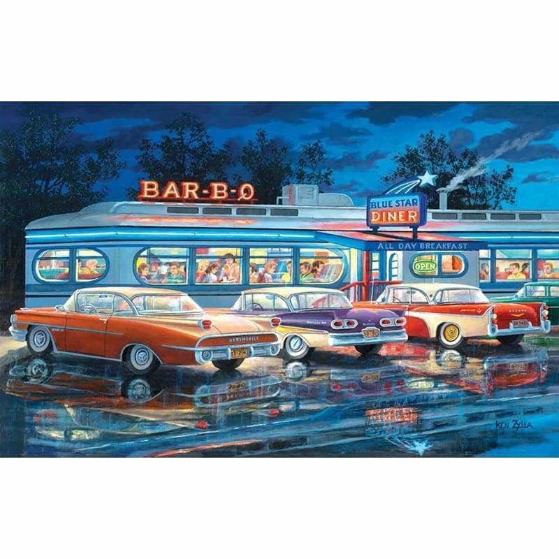 Full Drill - 5D DIY Diamond Painting Kits Cartoon Cars Bar
