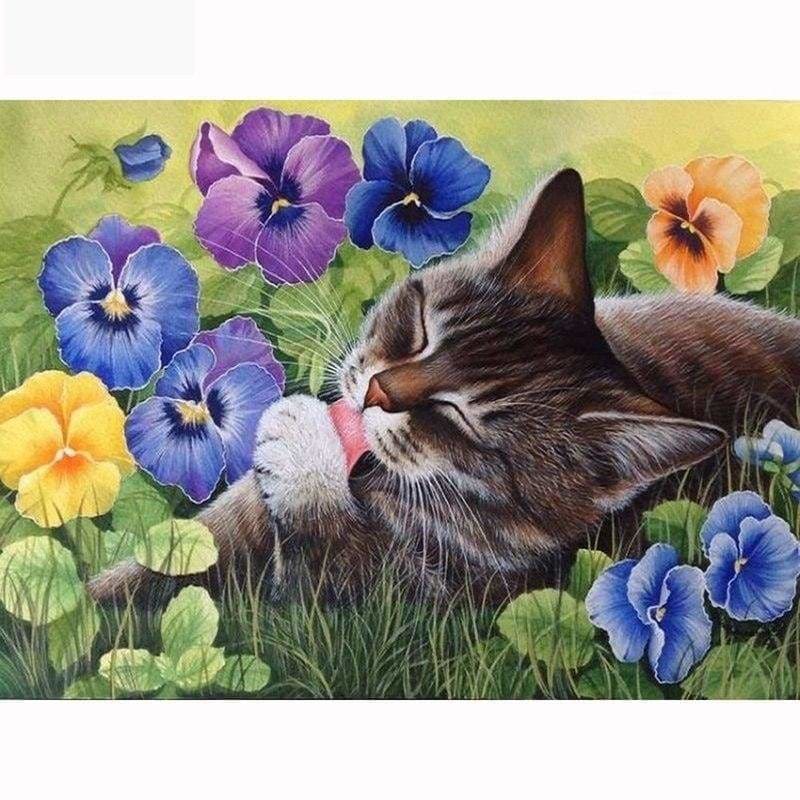 Full Drill - 5D DIY Diamond Painting Kits Cartoon Cat in