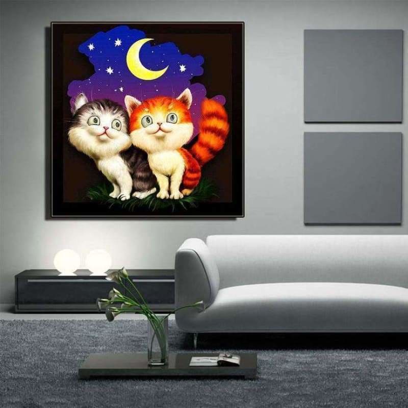 Full Drill - 5D Diy Diamond Painting Kits Cartoon Cat With