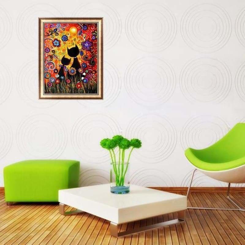 Full Drill - 5D DIY Diamond Painting Kits Cartoon Two Cats