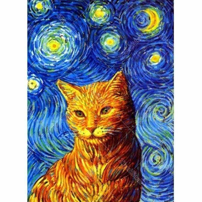 Full Drill - 5D DIY Diamond Painting Kits Cat Beneath Van