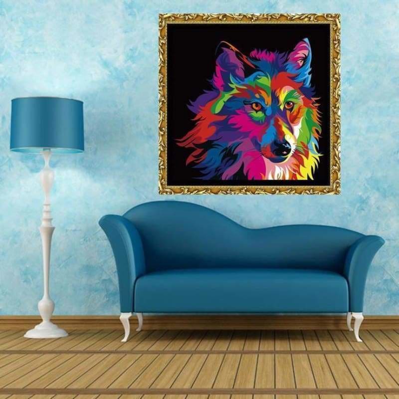 Full Drill - 5D DIY Diamond Painting Kits Colorful Cool Wolf