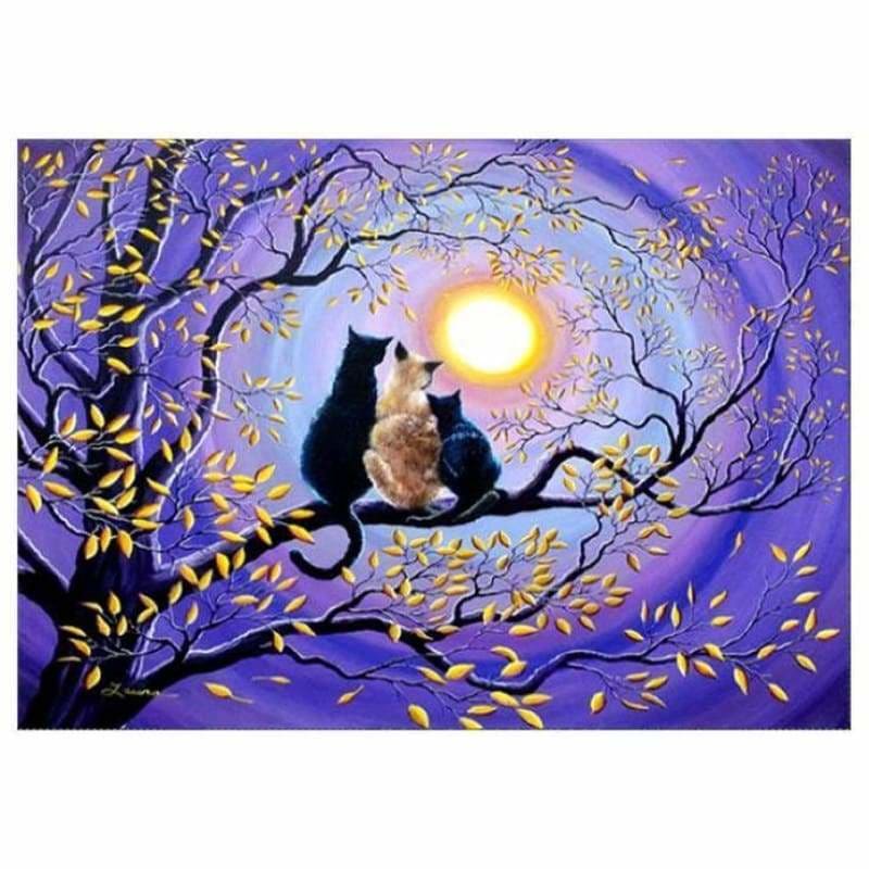 Full Drill - 5D DIY Diamond Painting Kits Dream Night Cats