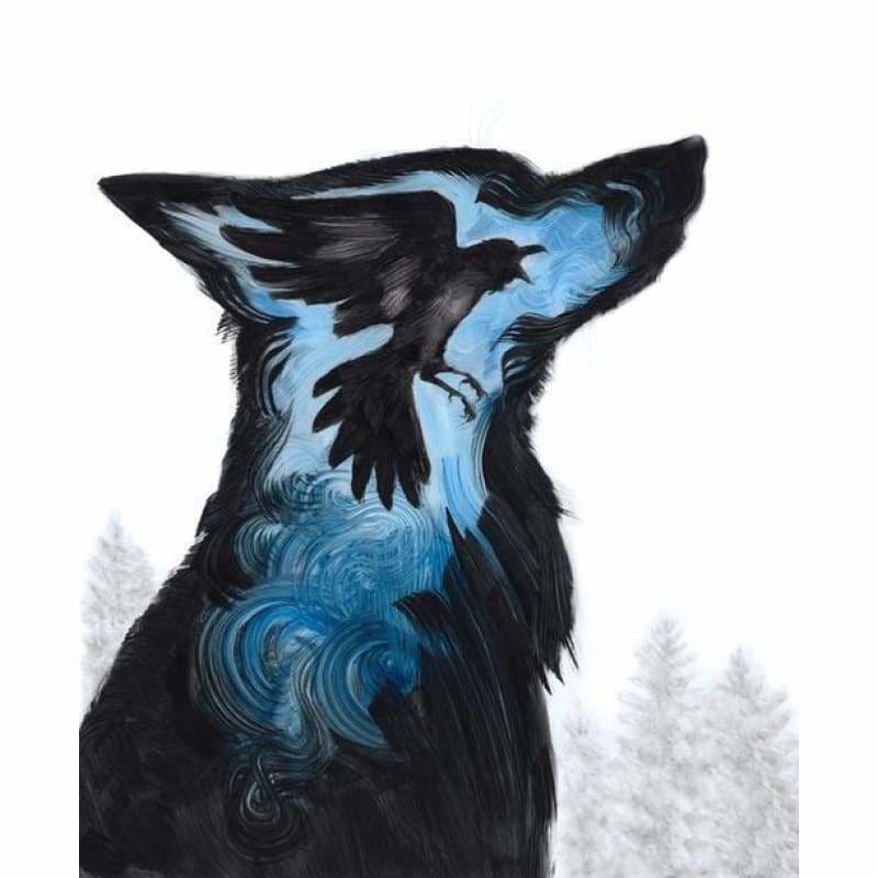Full Drill - 5D DIY Diamond Painting Kits Dream Wolf Bird -