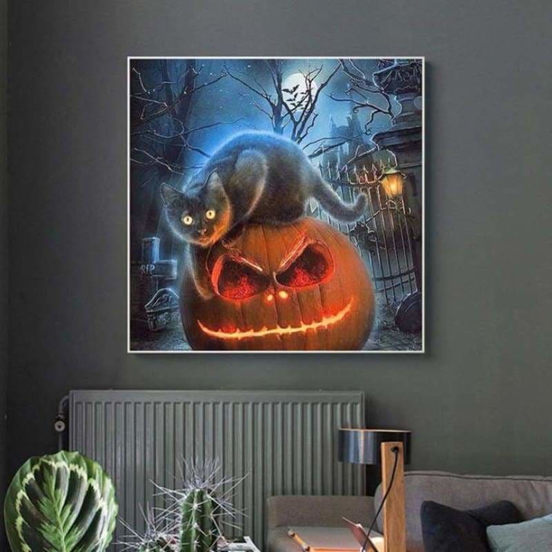 Full Drill - 5D DIY Diamond Painting Kits Halloween Cat and