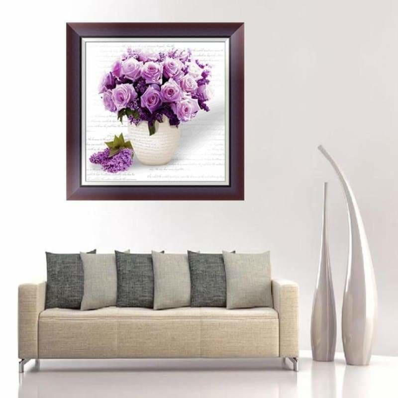 Full Drill - 5D DIY Diamond Painting Kits Purple Flowers in