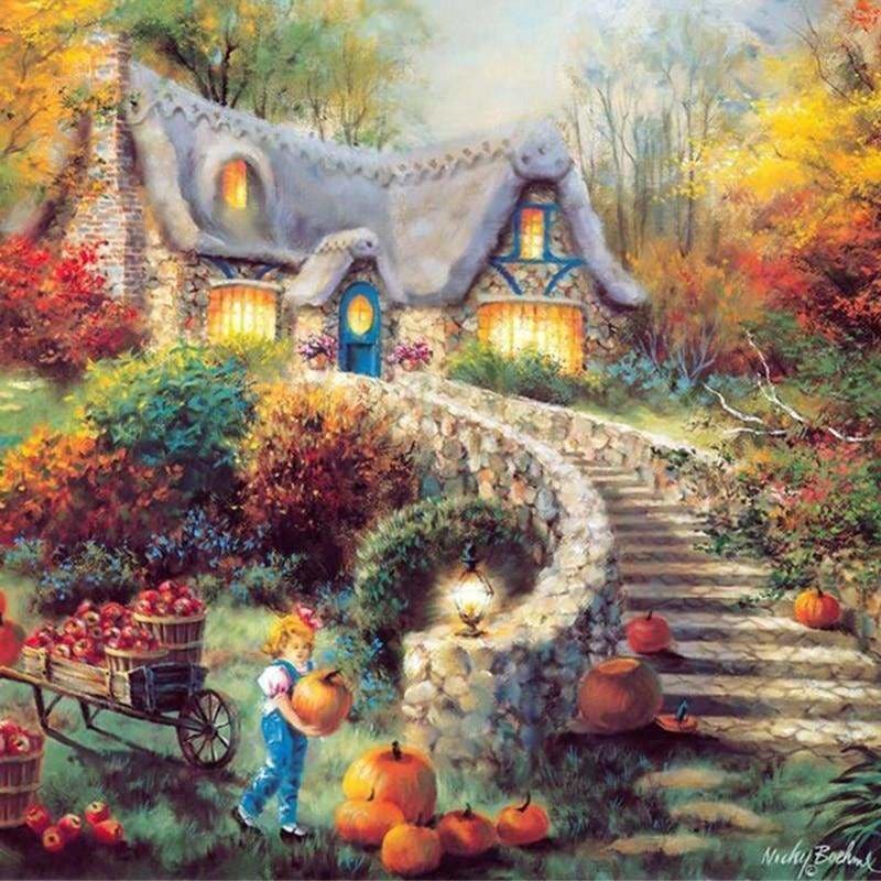 Full Drill - 5D DIY Diamond Painting Kits Scenic Cottage