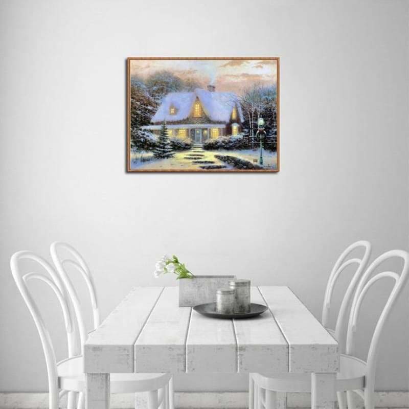 Full Drill - 5D DIY Diamond Painting Kits Snowy Cottage In