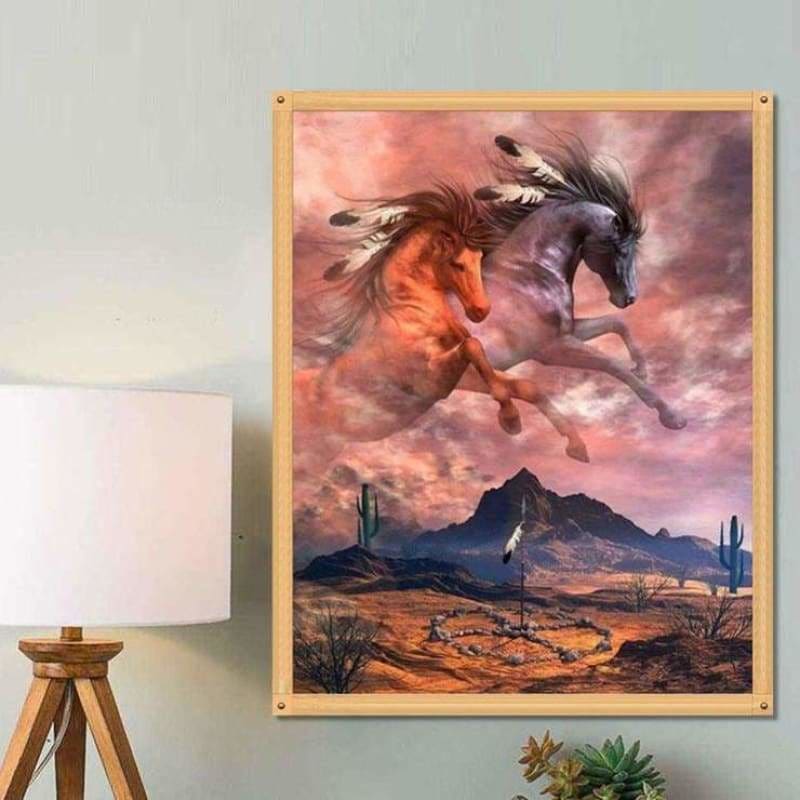 Full Drill - 5D DIY Diamond Painting Kits The Leap Horses -