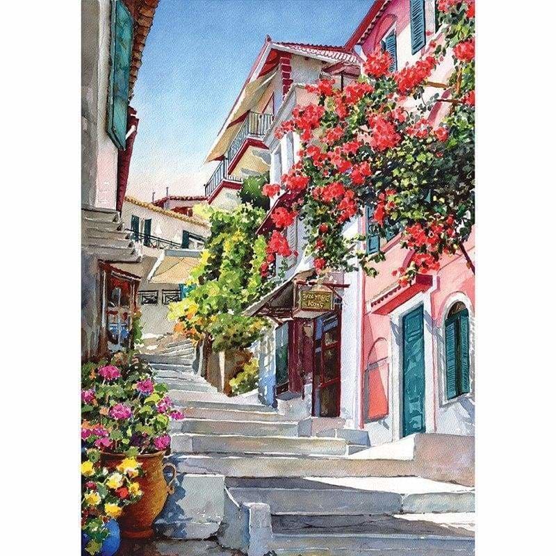 Full Drill - 5D DIY Diamond Painting Kits Town Stairs Steps