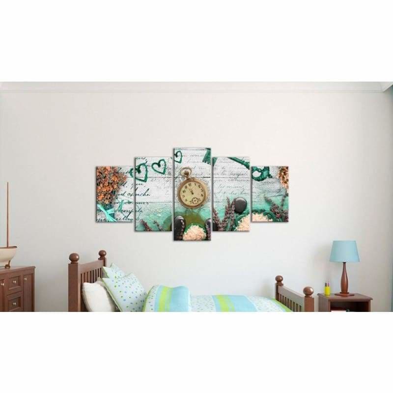 Full Square Drill Multi Panel Clock And Heart Full Drill -