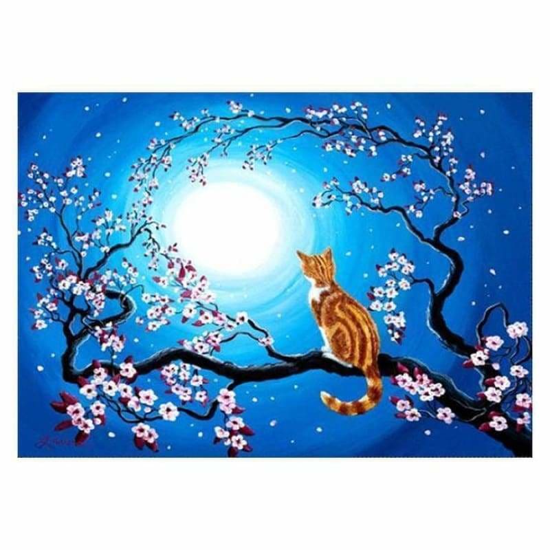 Hot Sale Cat On The Tree Full Drill - 5D Diy Diamond