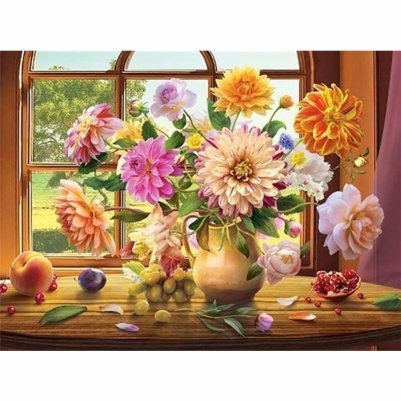 Hot Sale Colorful Flowers Diy Diamond Painting Cross Stitch