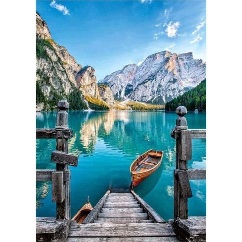 Jetty And Boat- Full Drill Diamond Painting - Special Order