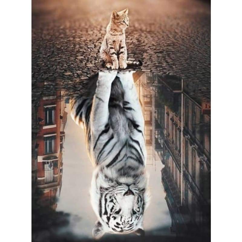 Kitten Reflection 02- Full Drill Diamond Painting - Special