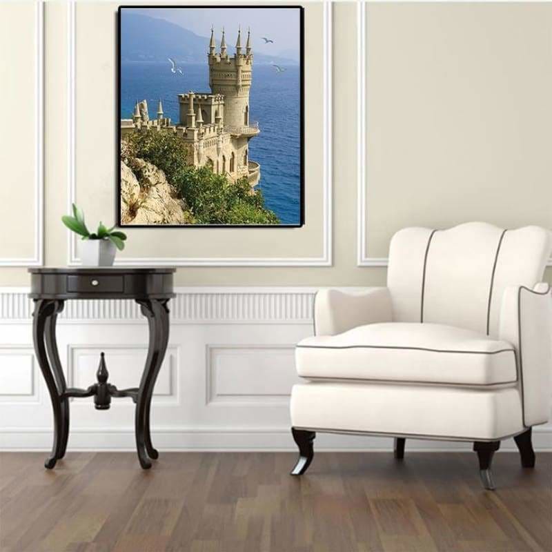 Landscape Seaside Castle Full Drill - 5D Diamond Painting