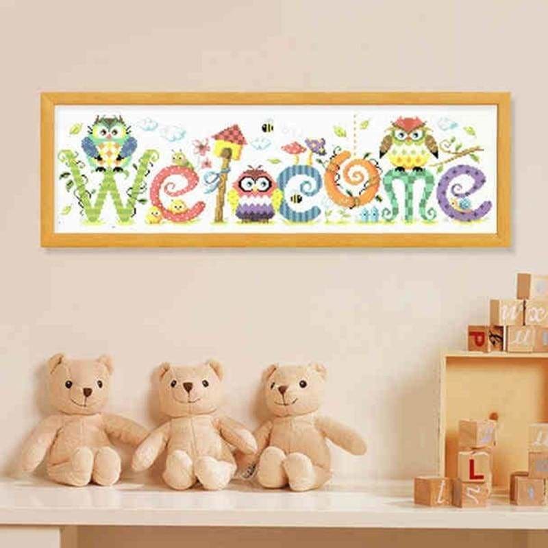 Large Size Cute Owl Welcome Hot Sale Full Drill - 5D Diy