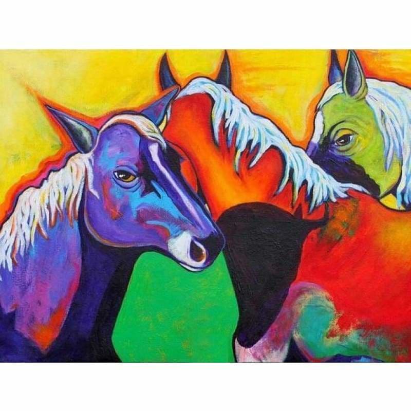 Modern Art Full Square Colorful Horse Full Drill - 5D DIY