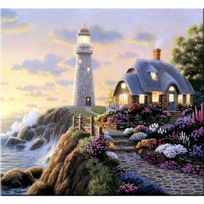New Dream Cartoon Cottage Lighthouse Full Drill - 5D Diy