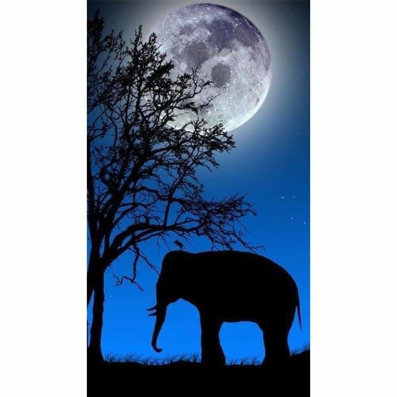 New Dream Night Sky Moon Elephant Full Drill - 5D Diy