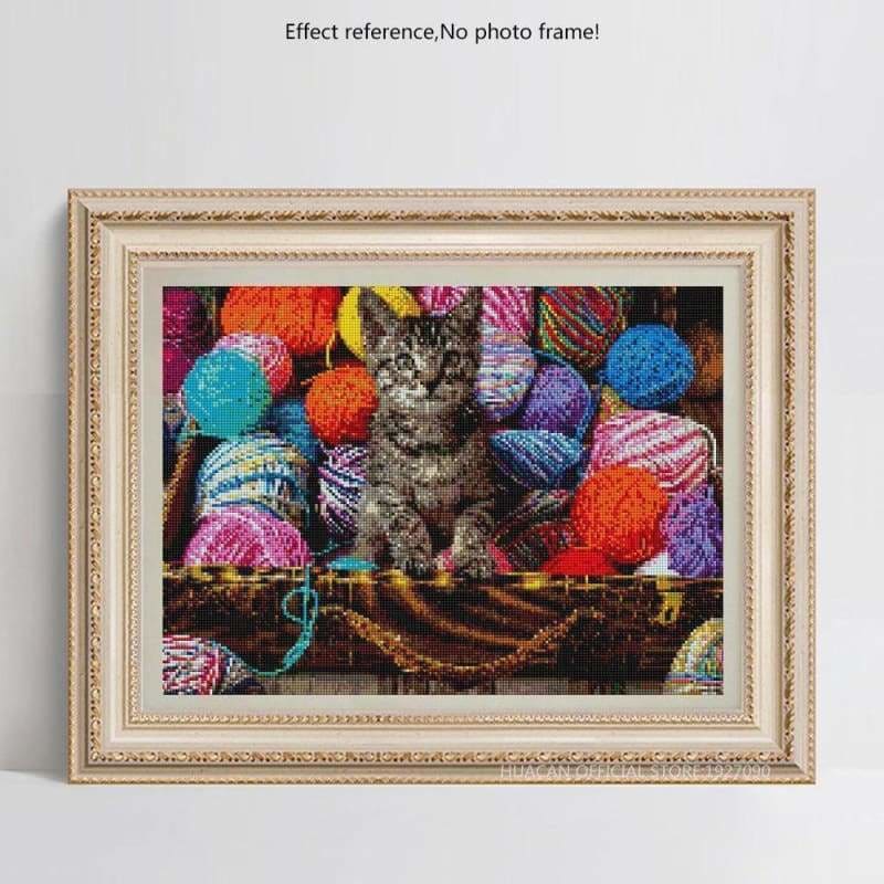 New Hot Sale Cat And Colorful Yarn Ball Full Drill - 5D Diy