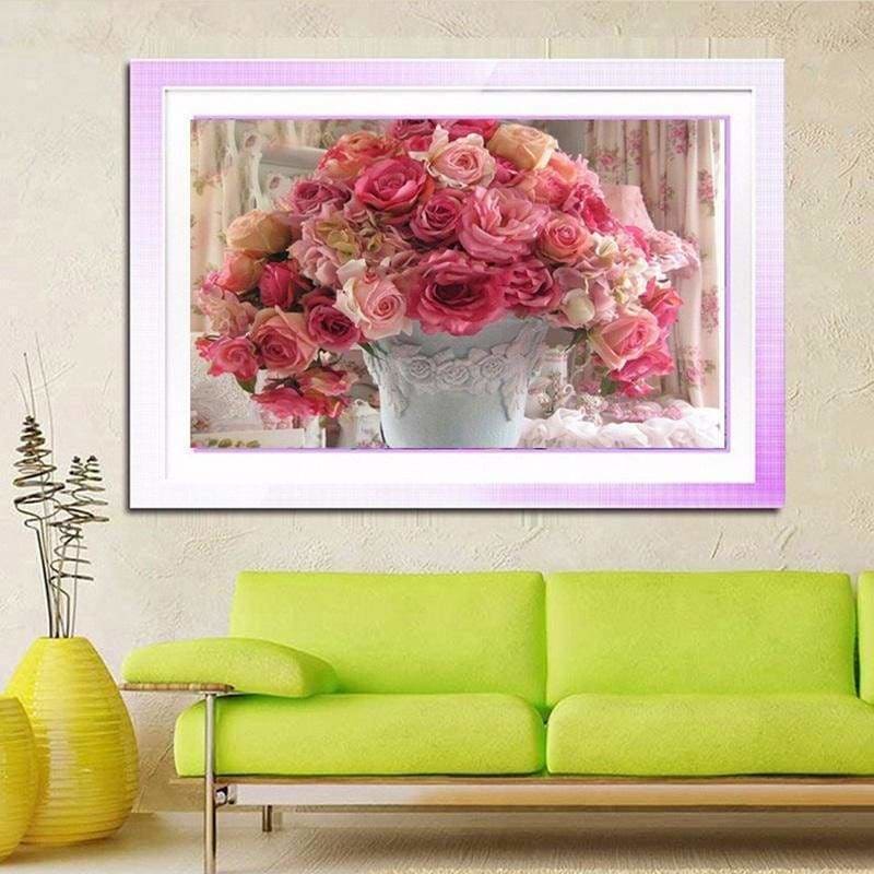 New Hot Sale Red And Pink Flowers Full Drill - 5D Diy