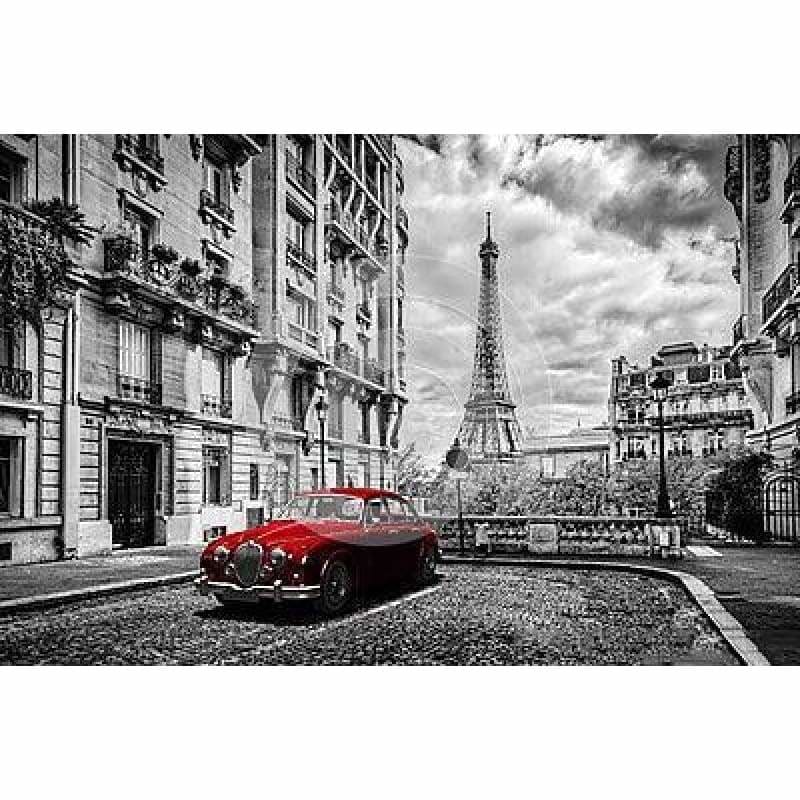 New Hot Sale Red Car Street Eiffel Tower Diamond Painting
